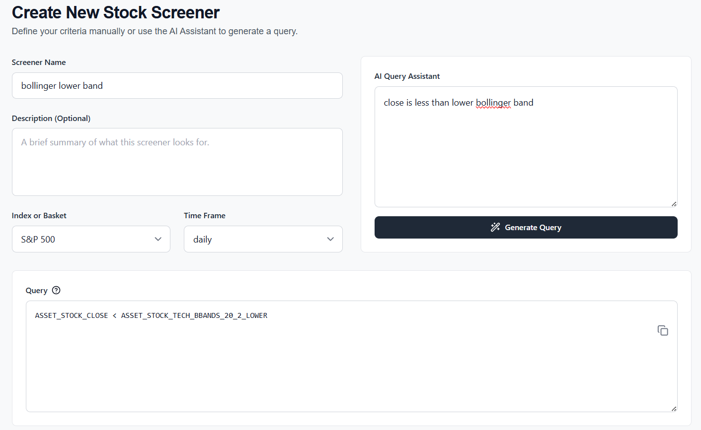 Screener Form